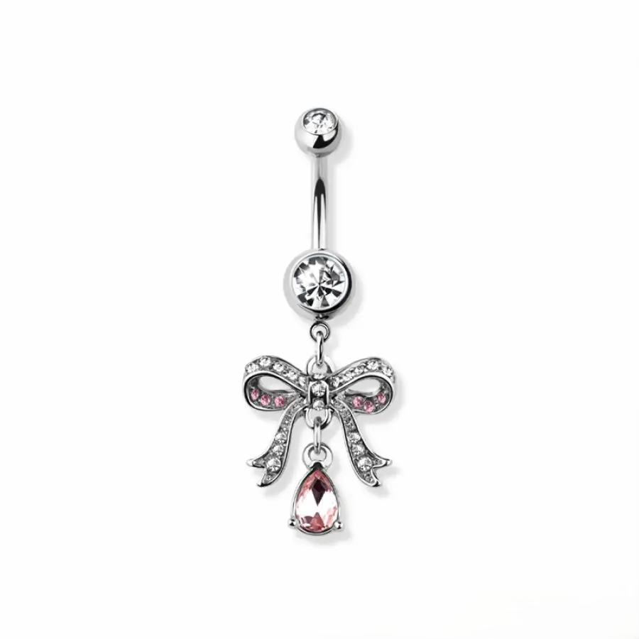 Belly Ring - Bow Dangle - Silver - hotRAGS.com