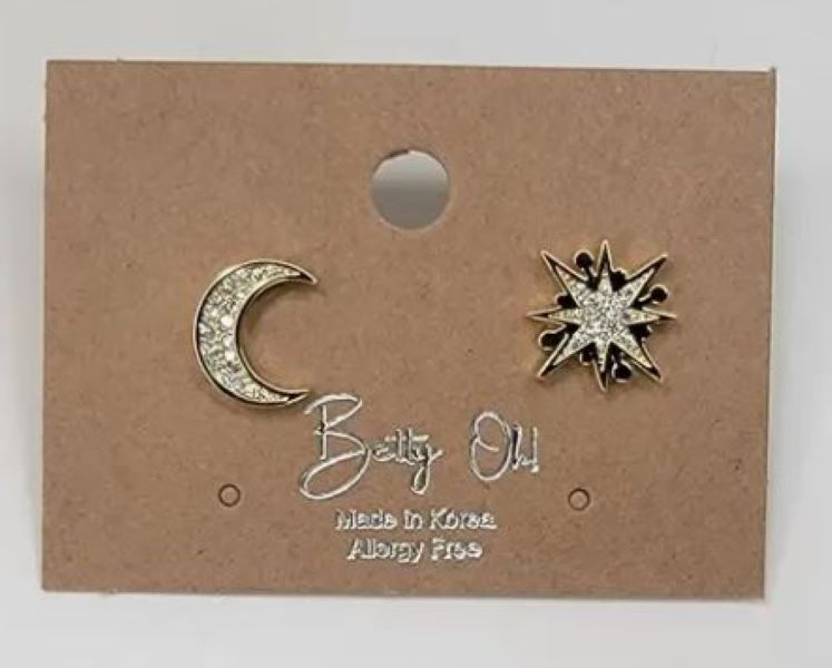 Earrings - Sun Moon - Gold - hotRAGS.com