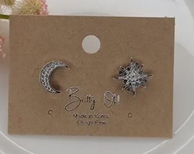 Earrings - Sun Moon - Silver - hotRAGS.com