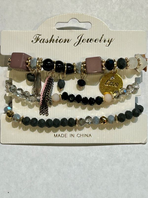 Bracelet - 3pc Stone Love Charm - hotRAGS.com