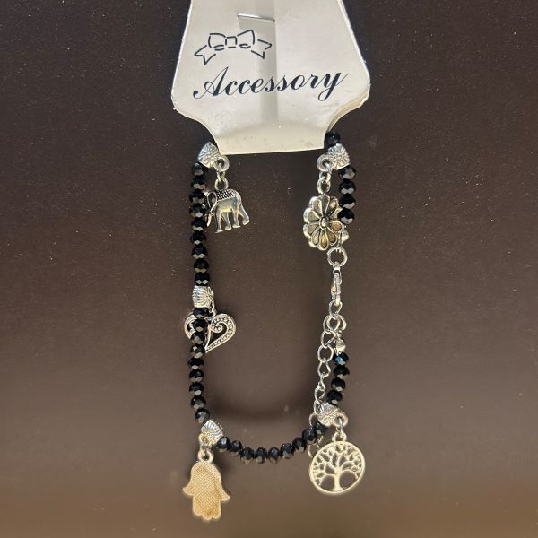 Bracelet - 5 Charm Black - hotRAGS.com