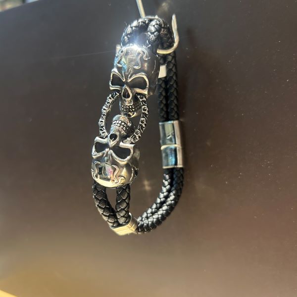 Bracelet - Skull Double Stainless Steel - hotRAGS.com