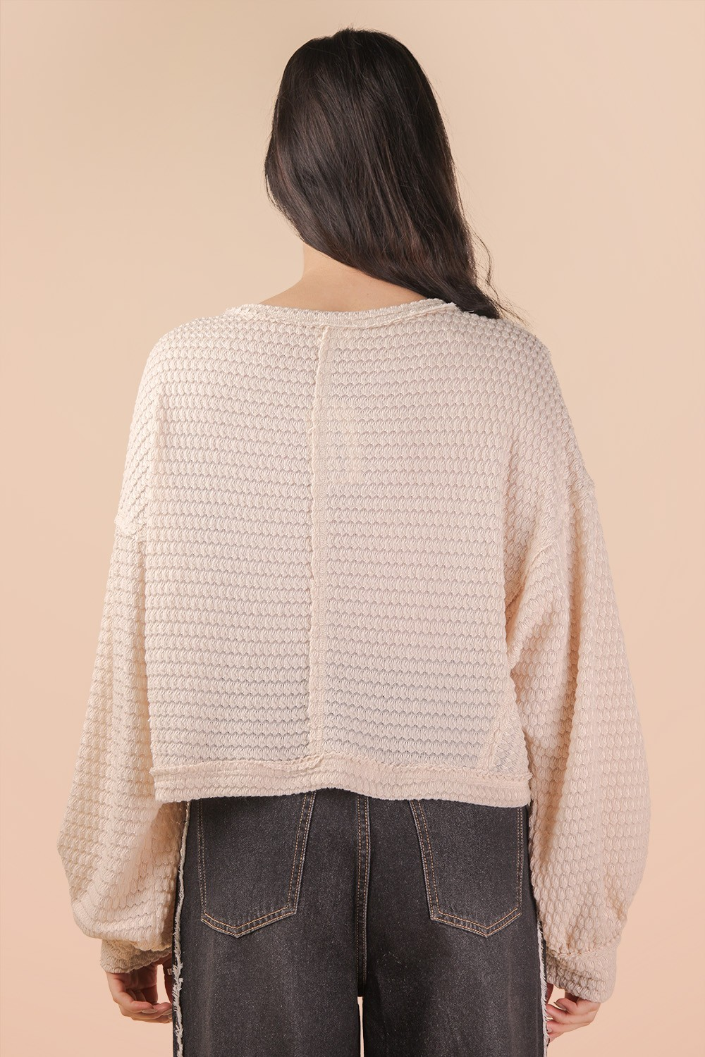 Jr Top - Long Sleeve Knit - Natural