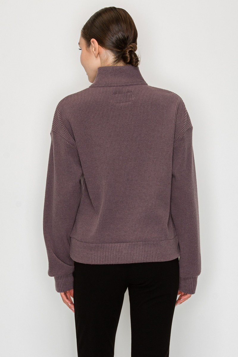 Sweater - Pullover Zip Up - Chocolate - hotRAGS.com