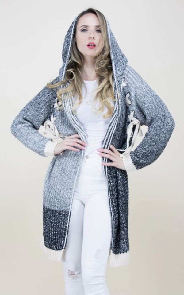 Cardigan - Hooded Laced - BK - hotRAGS.com