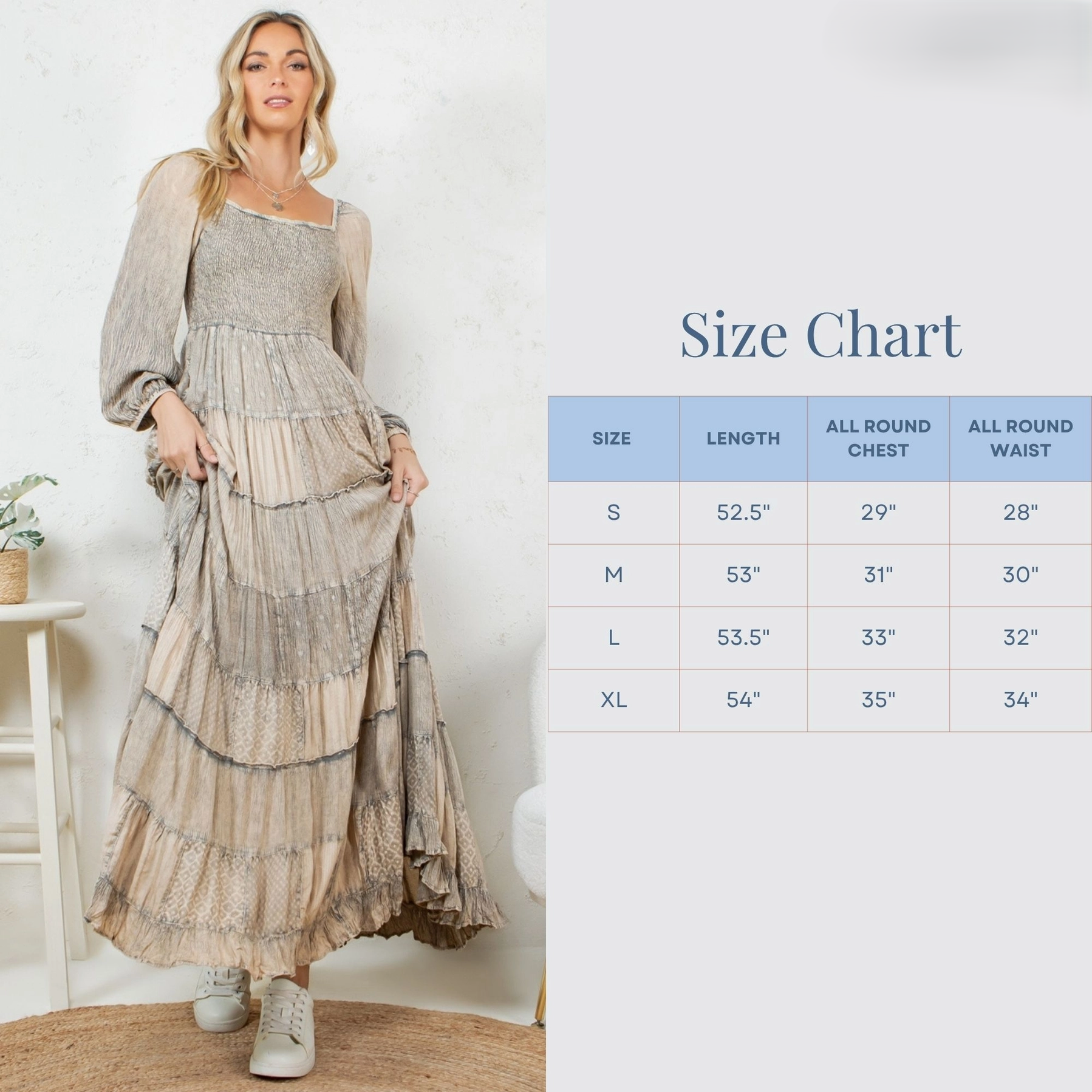 Dress - Rustic Bohemian Smocked - Olive - hotRAGS.com