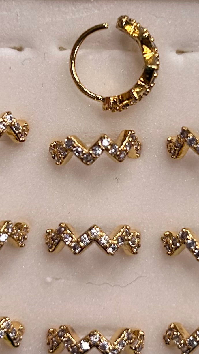 Nose - Hoop Zig Zag - Gold