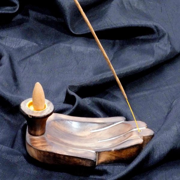 Incense Cone Burner - Hand Wood - hotRAGS.com