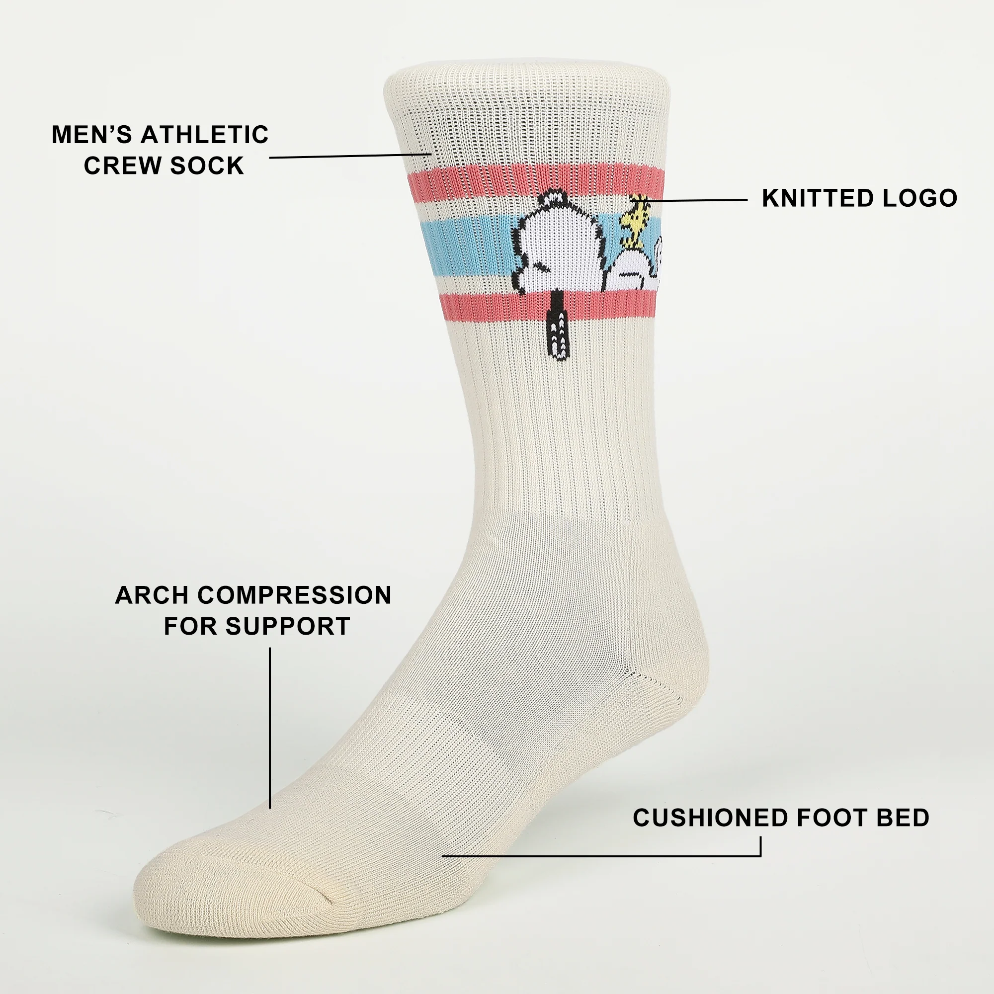 Socks - Snoopy Varsity Stripes - hotRAGS.com