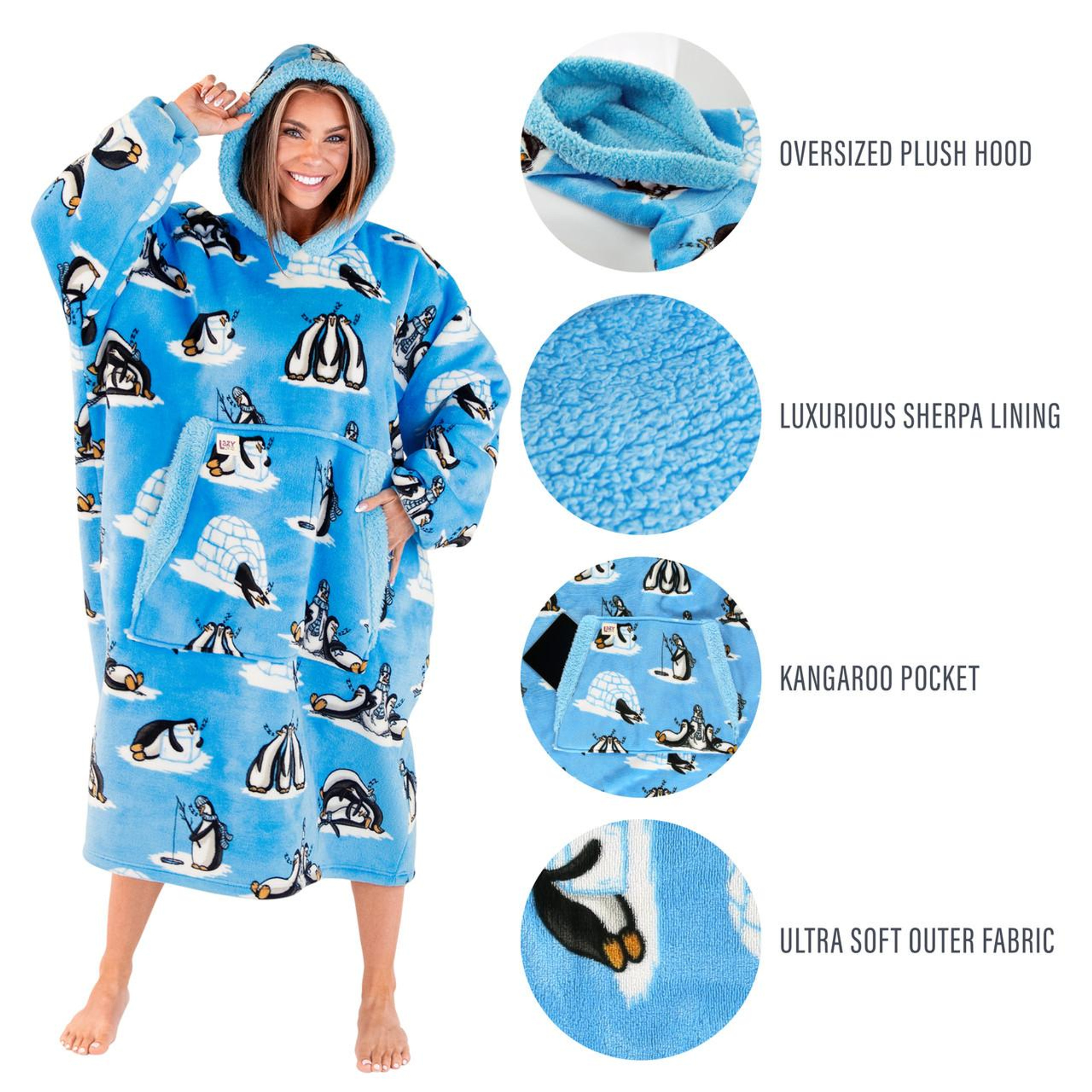 Hoodie Blanket - Out Cold Penguin - hotRAGS.com