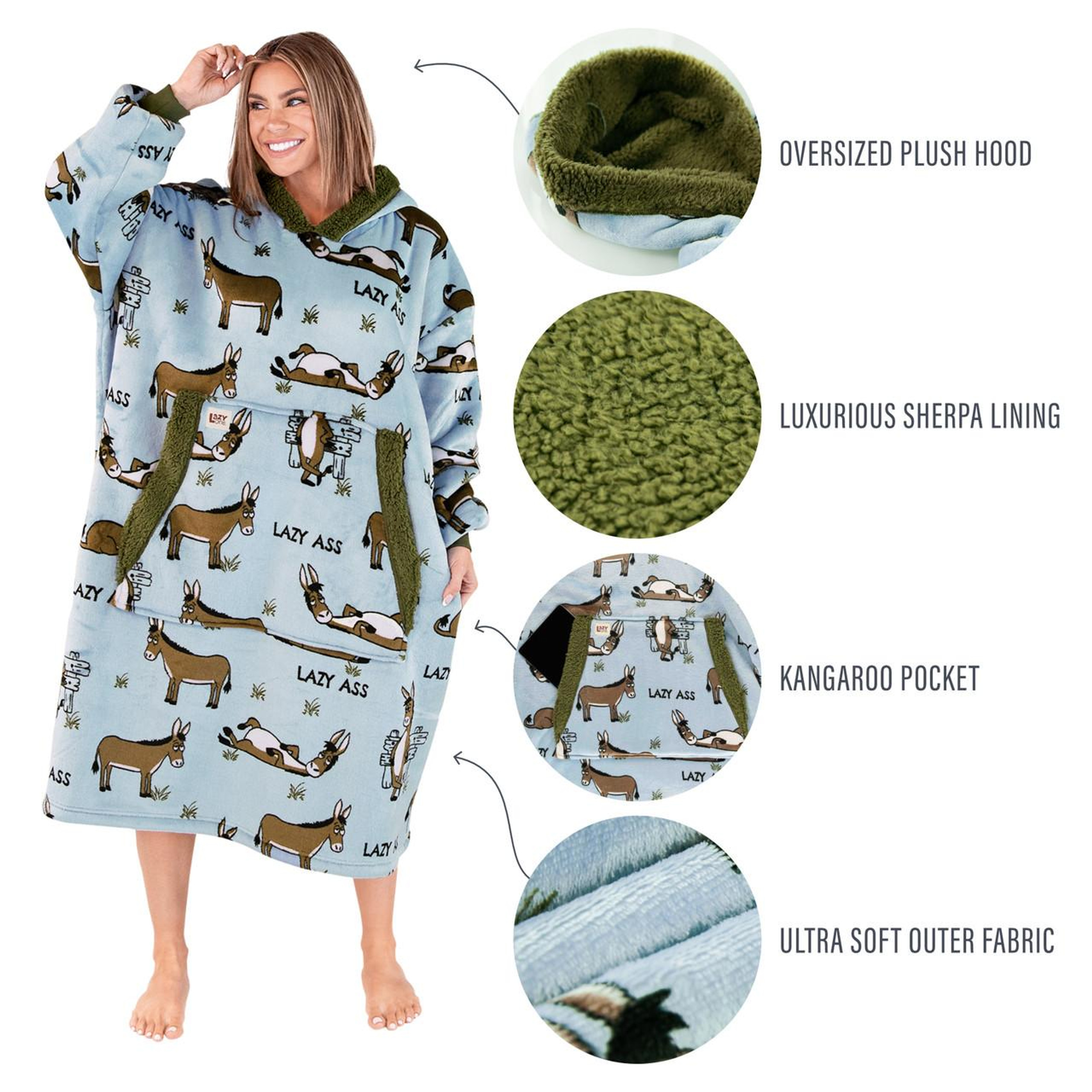 Hoodie Blanket - Lazy Ass - hotRAGS.com