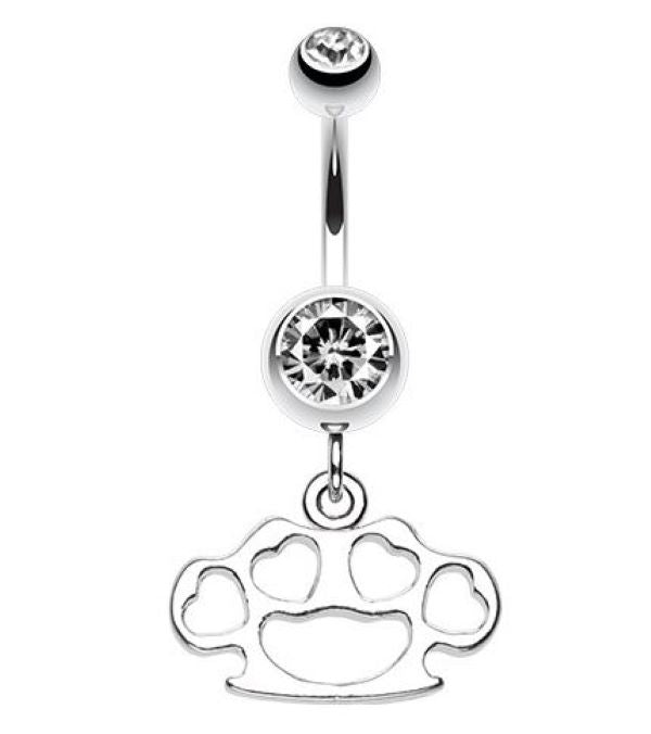 Belly Ring - Brass Knuckle - Silver