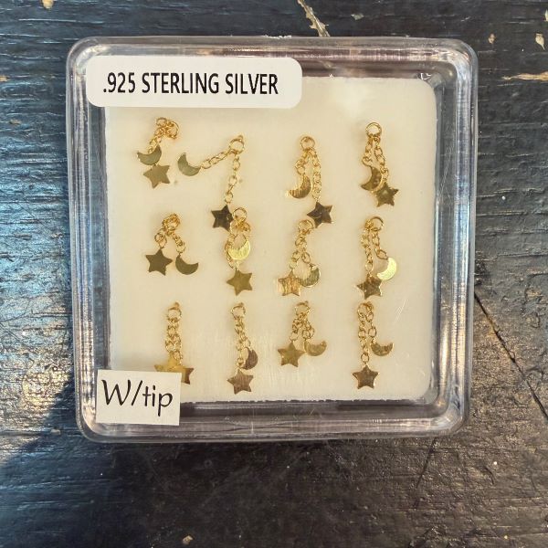 Nose - Dangle Star Moon - Gold