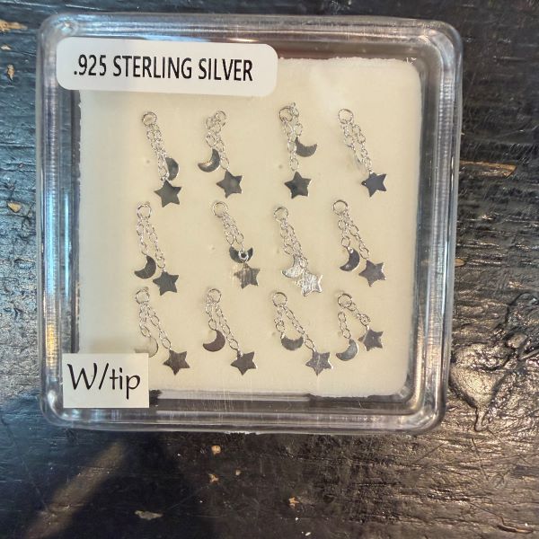 Nose - Dangle Star Moon - Silver