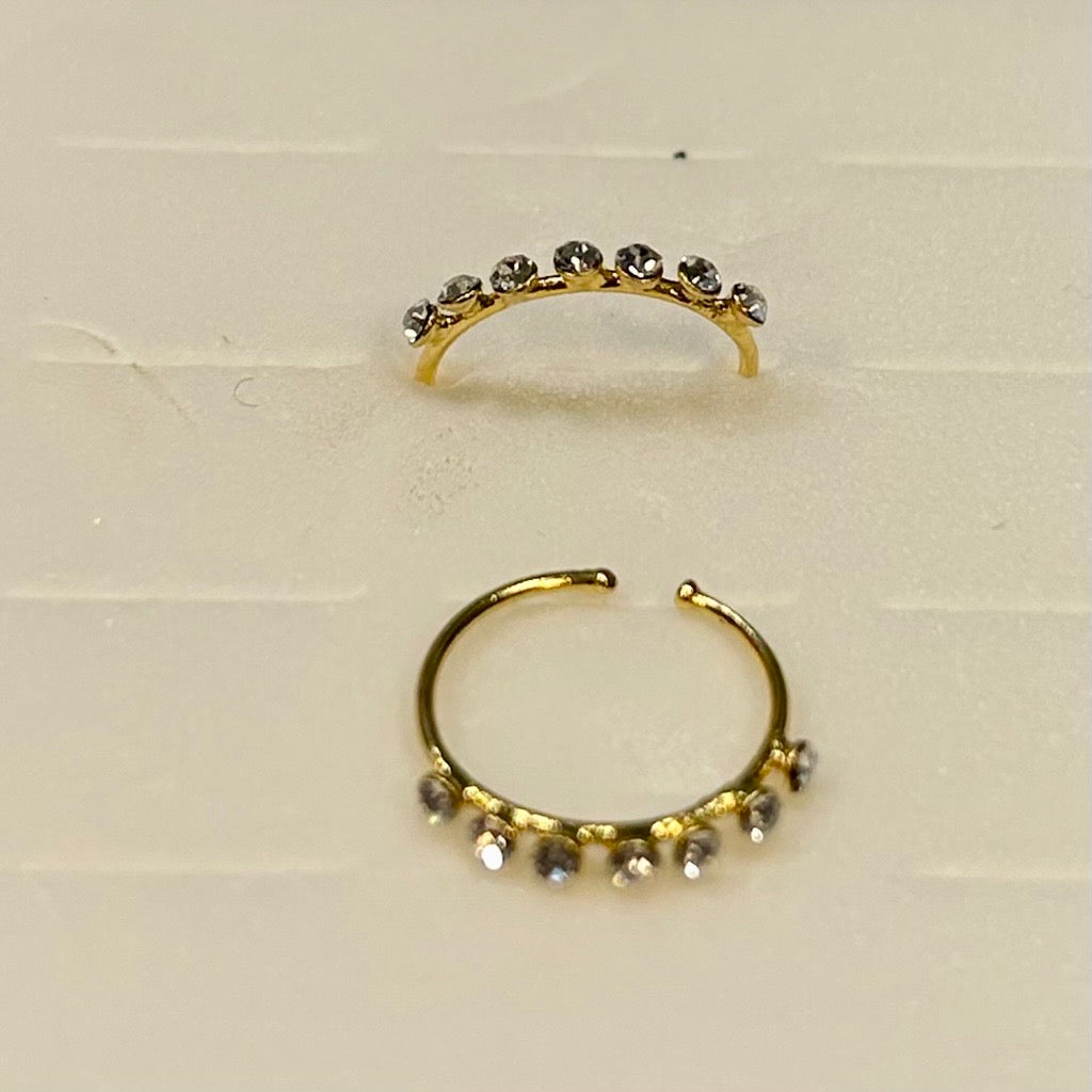 Nose - Hoop Gold Cubic Zirconia - hotRAGS.com