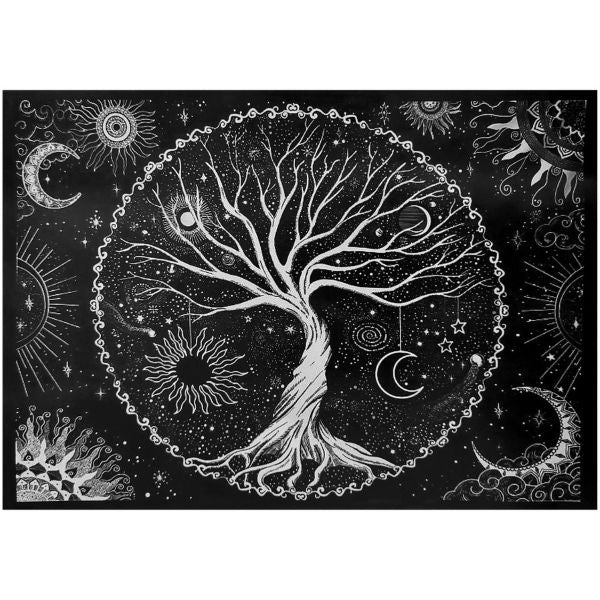 Tapestry - Tree Of Life Black/White