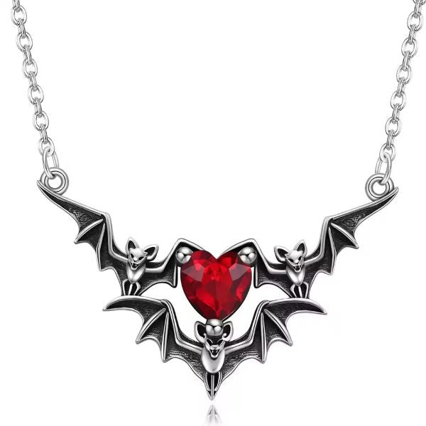 Necklace - Heart Bats
