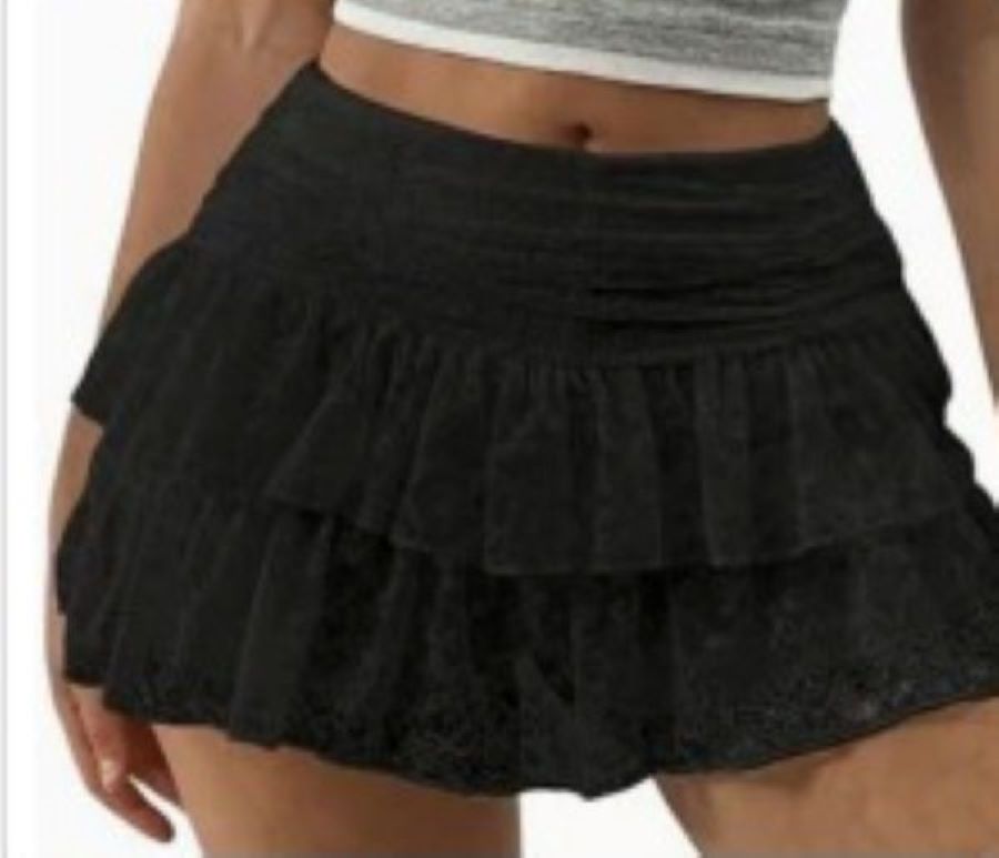 Skirt - Mini Lace Layered - Black - hotRAGS.com