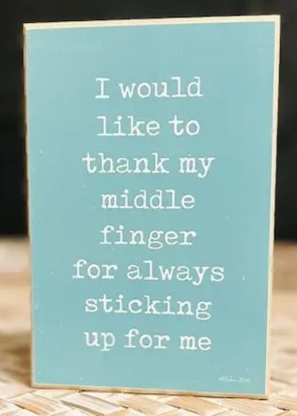 Sign - Middle Finger 4x6x1 - hotRAGS.com