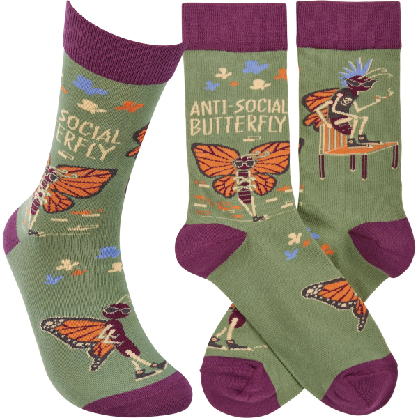 Socks- Anti-social Butterfly - hotRAGS.com