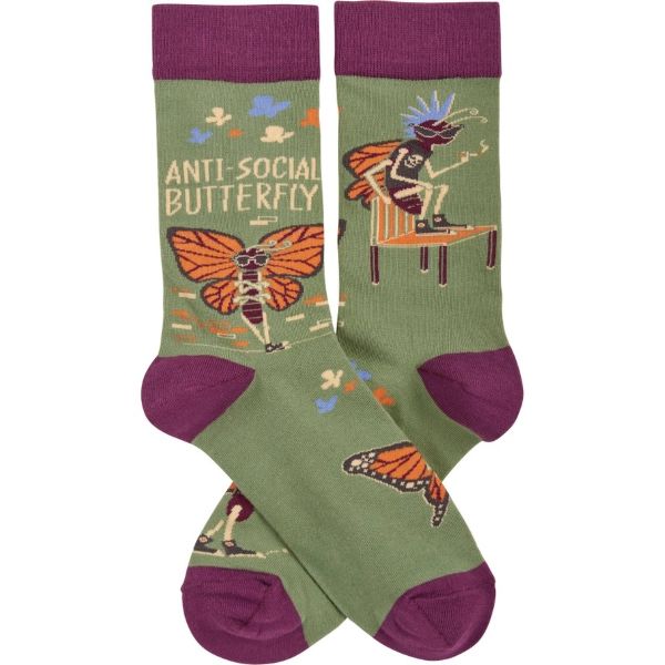 Socks- Anti-social Butterfly - hotRAGS.com