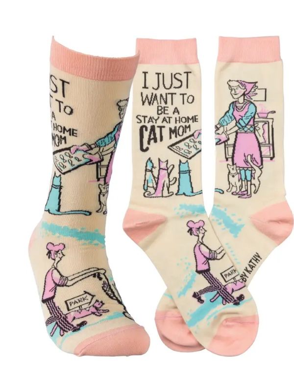 Socks - Be A Stay Home Cat Mom - hotRAGS.com