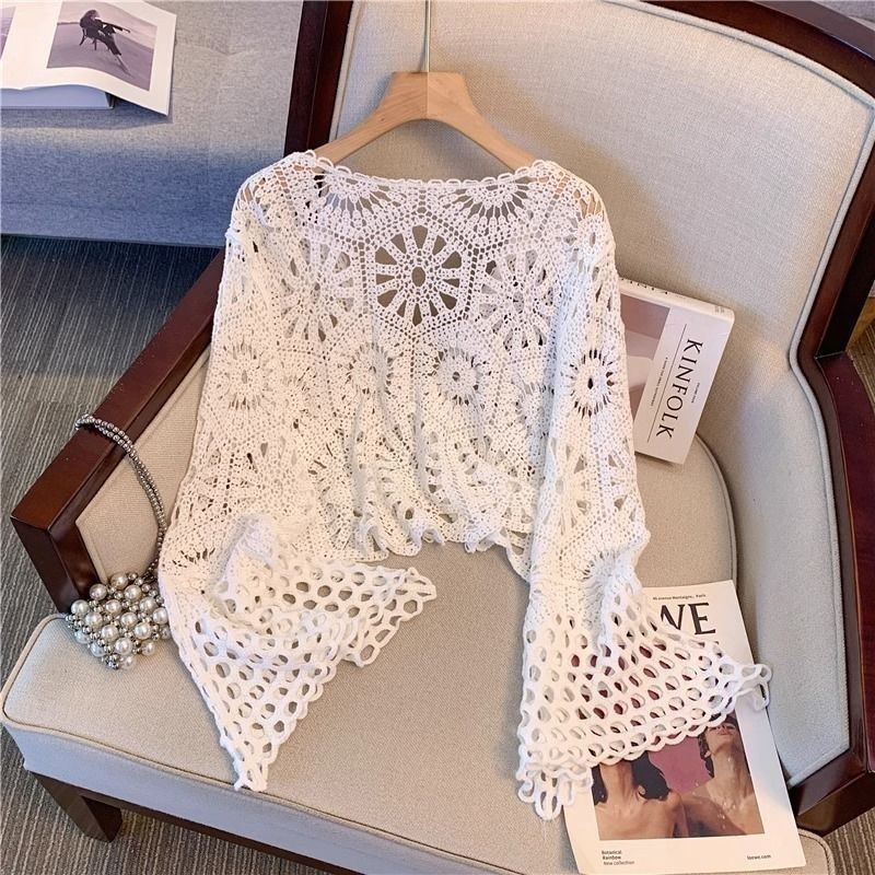 Jr Cardigan - Crochet Boho - White - hotRAGS.com