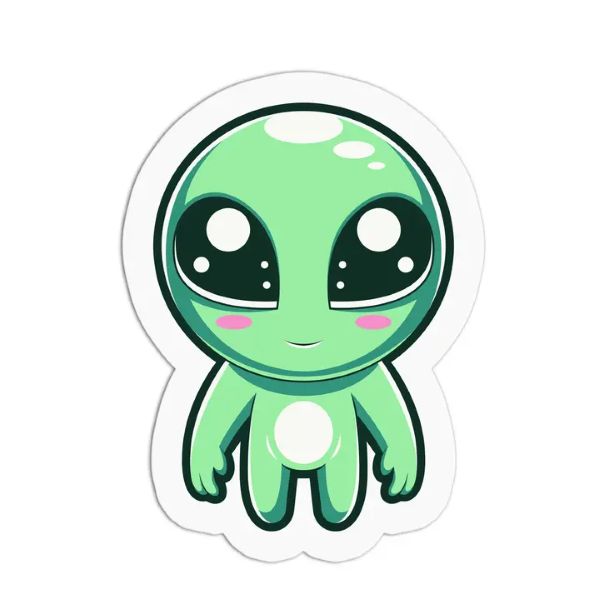 Sticker - Little Green Alien 3" - hotRAGS.com