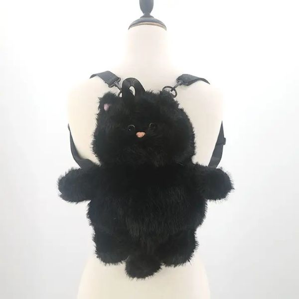 Backpack Furry Cat Black
