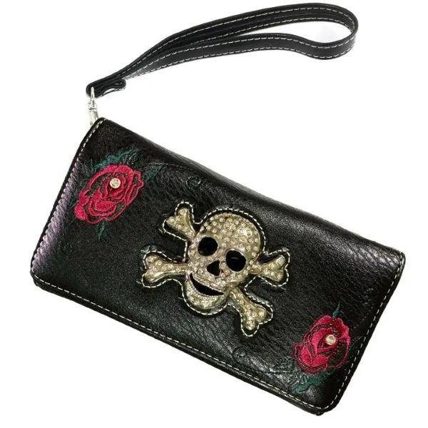 Wallet - Skull Roses Crossbody - hotRAGS.com