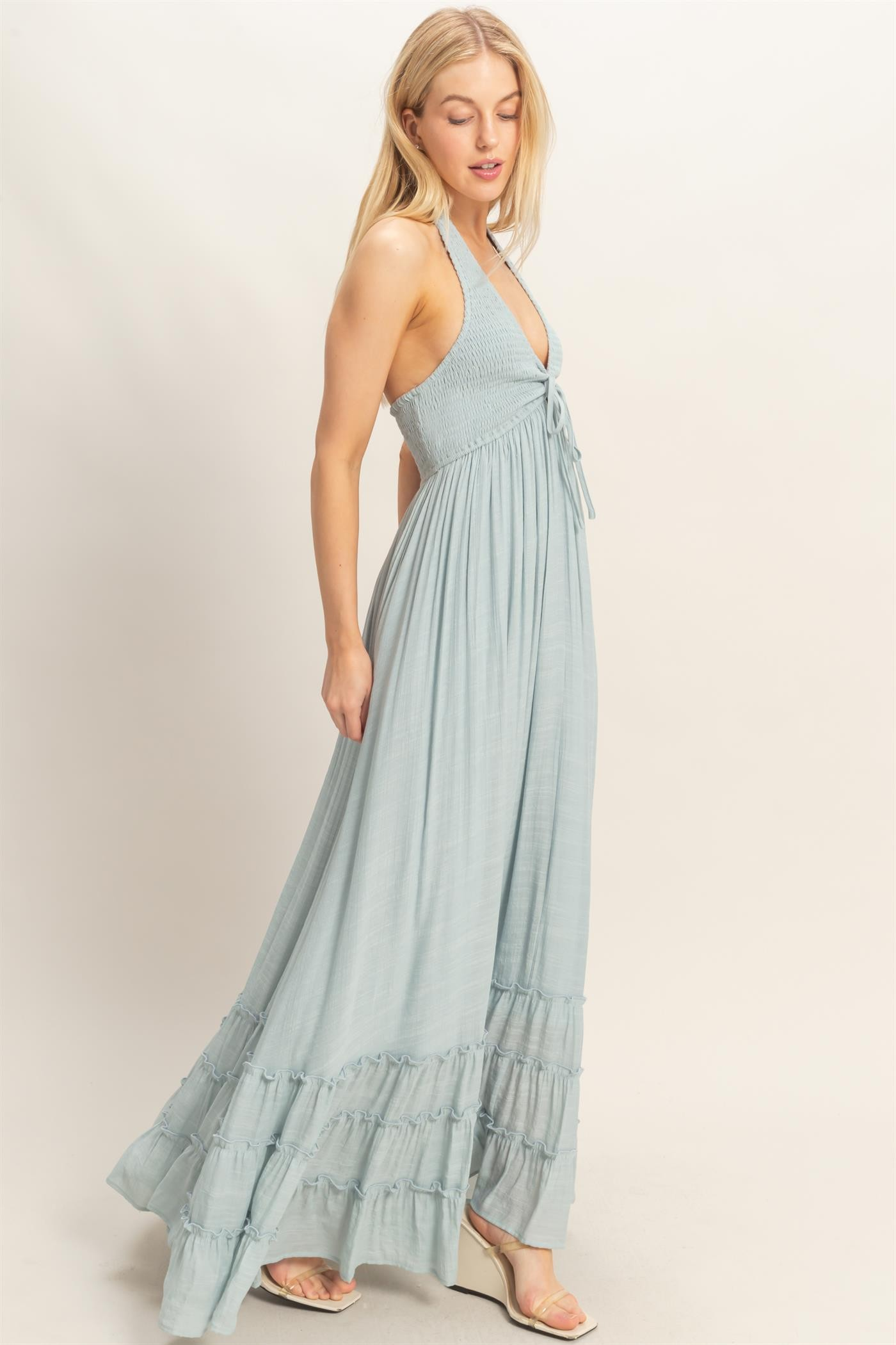 Dress - Maxi Halter Smocked - hotRAGS.com
