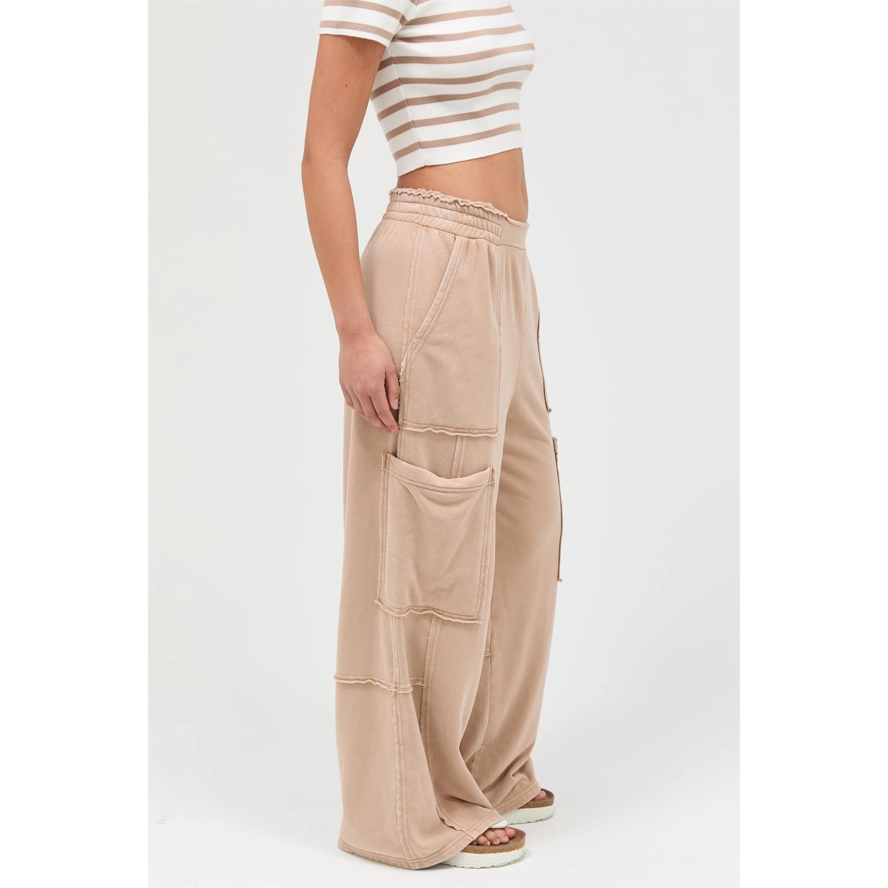 Pants - Cargo Wide Leg Mineral - Taupe - hotRAGS.com