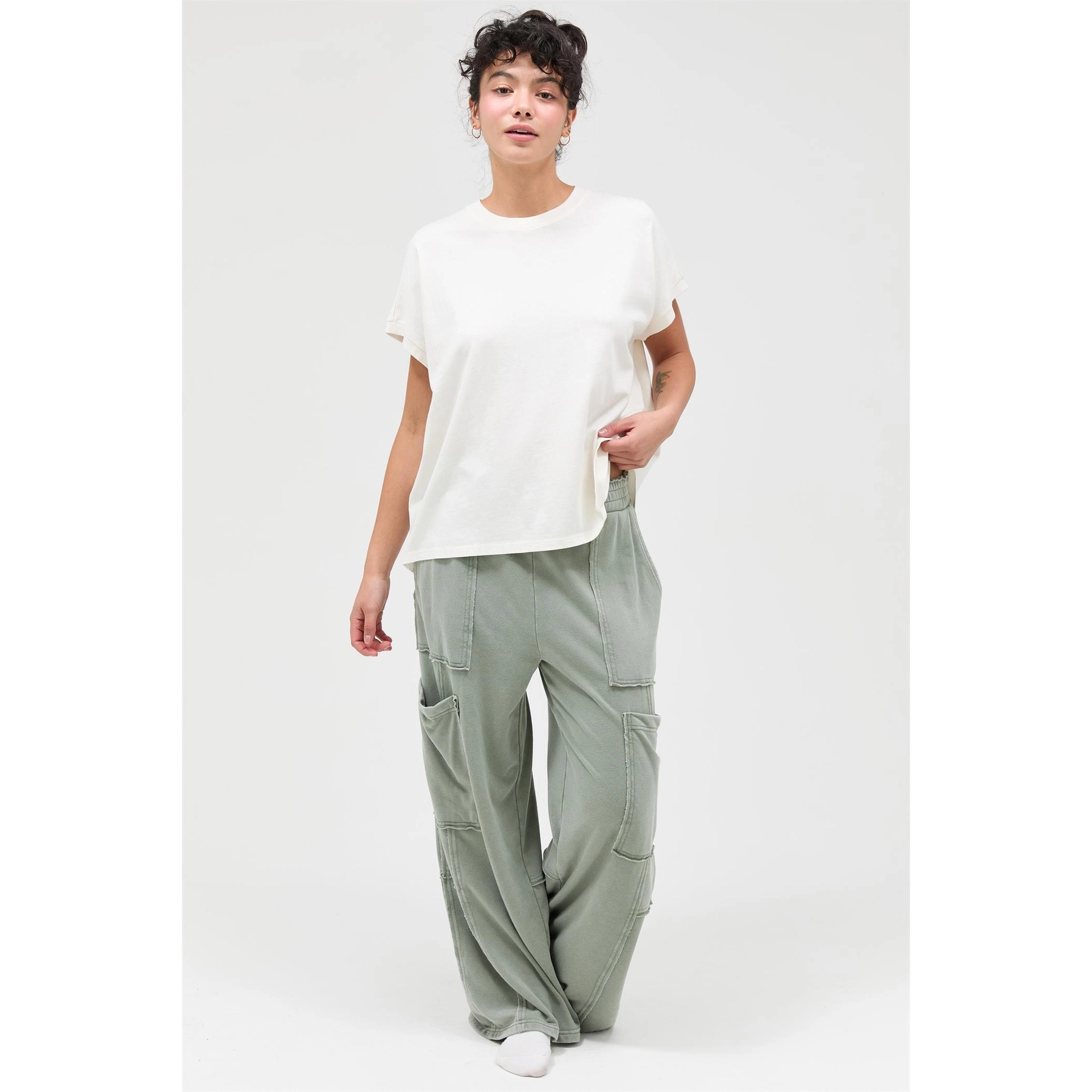 Pants - Cargo Wide Leg Mineral - Grey - hotRAGS.com
