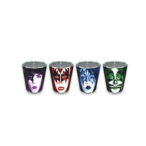 Glass Set - Mini Kiss Faces - 4pc - hotRAGS.com