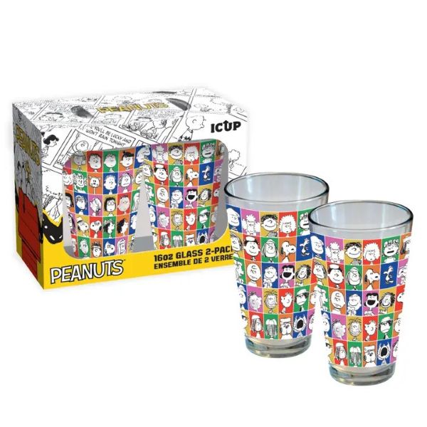 Glass Set - Peanuts 2-pk 75th - 16oz - hotRAGS.com