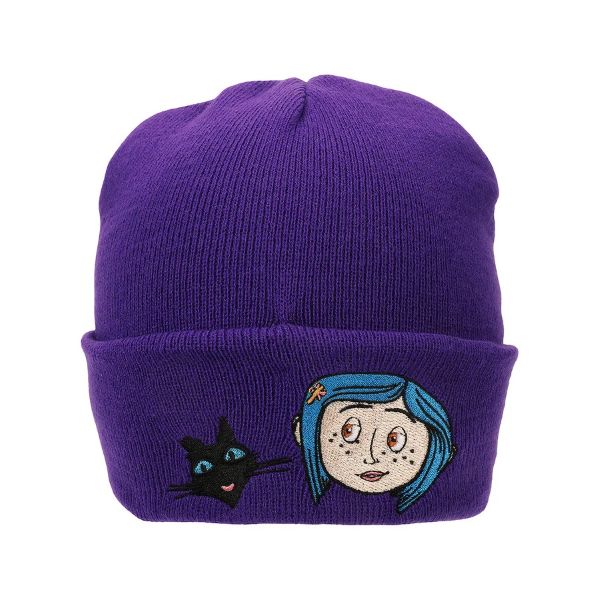 Beanie - Coraline Cat Purple - hotRAGS.com