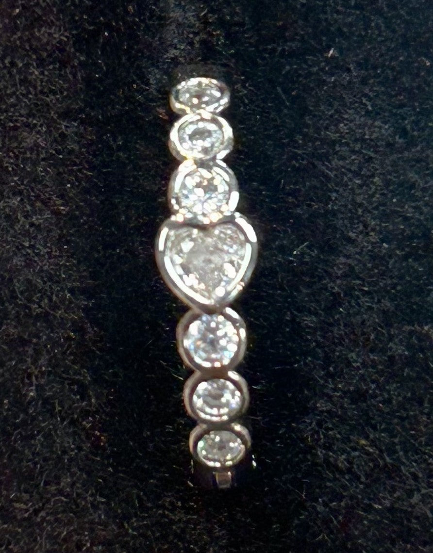 Belly Ring - Hinged Cubic Zirconia - Silver - hotRAGS.com