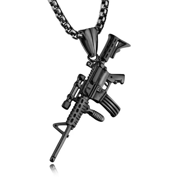 Necklace - Machine Gun - Black - hotRAGS.com