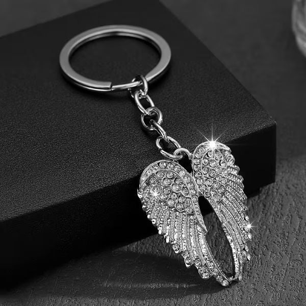 Keychain - Angel Wings - Silver - hotRAGS.com