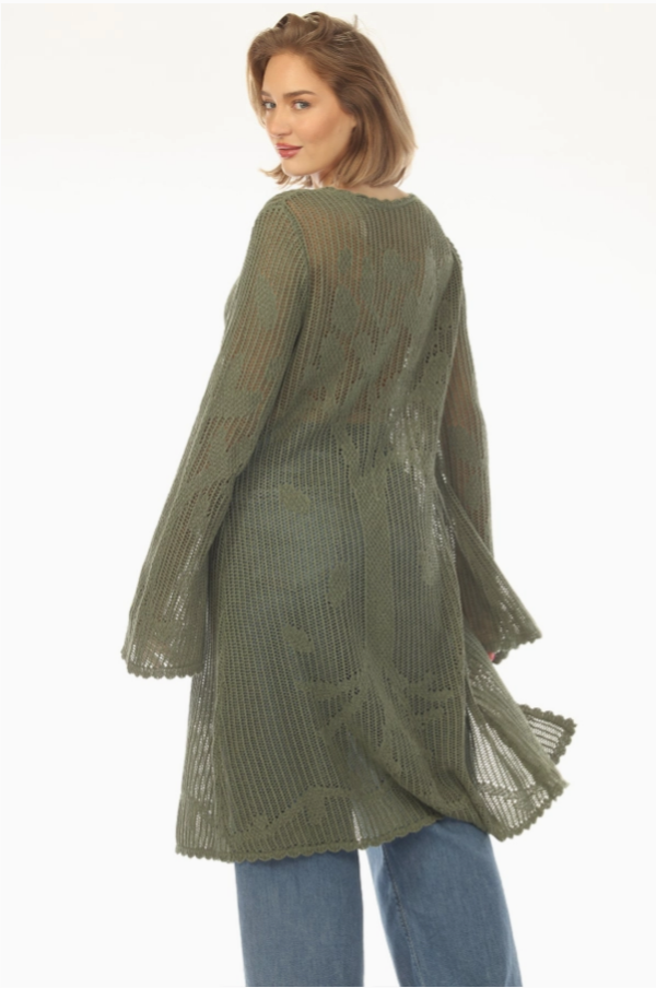 Cardigan - Knit Tree Of Life - Olive - hotRAGS.com