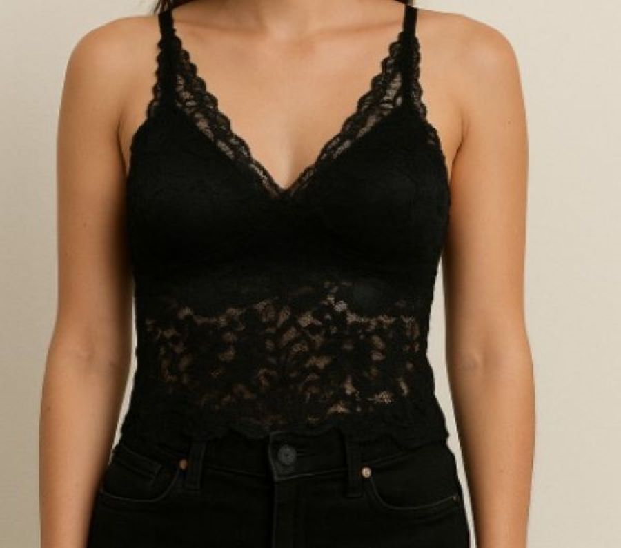 BRALETTE - LACE - BLACK Thin Strap - hotRAGS.com