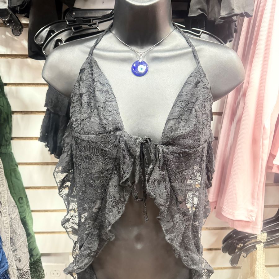 Jr Halter Top - Lace - Grey - hotRAGS.com