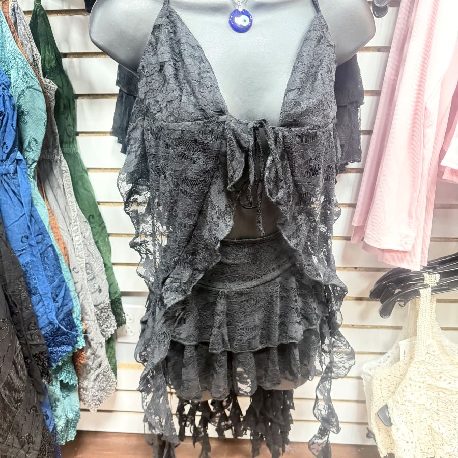 Skirt - Mini Lace - Grey