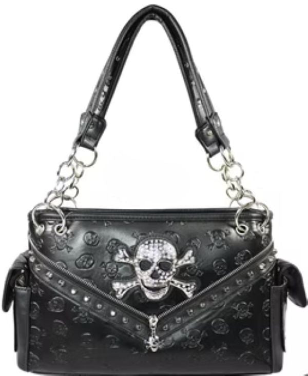 Bag - Skull Zipper Carry Conceal - hotRAGS.com