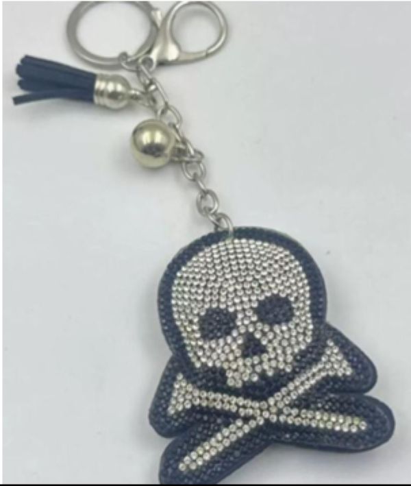 KEYCHAIN - SKULL CROSSBONE BLING - hotRAGS.com