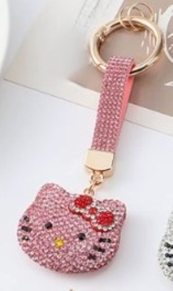 KEYCHAIN - HELLO KITTY - PINK BLINg - hotRAGS.com