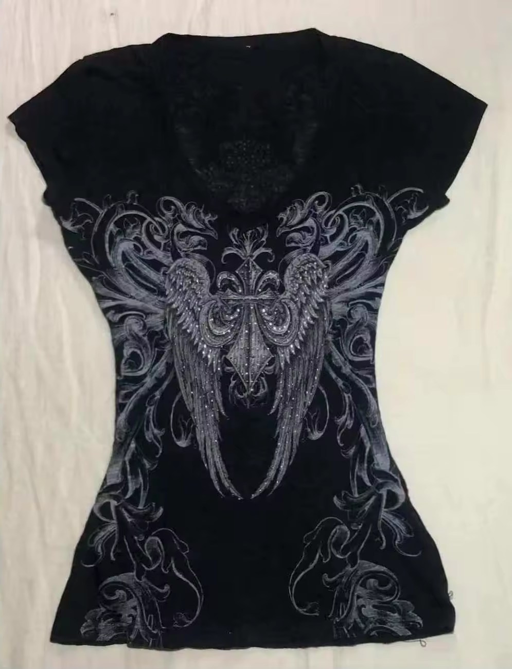 JR V NECK T-shirt - WINGS PRINT