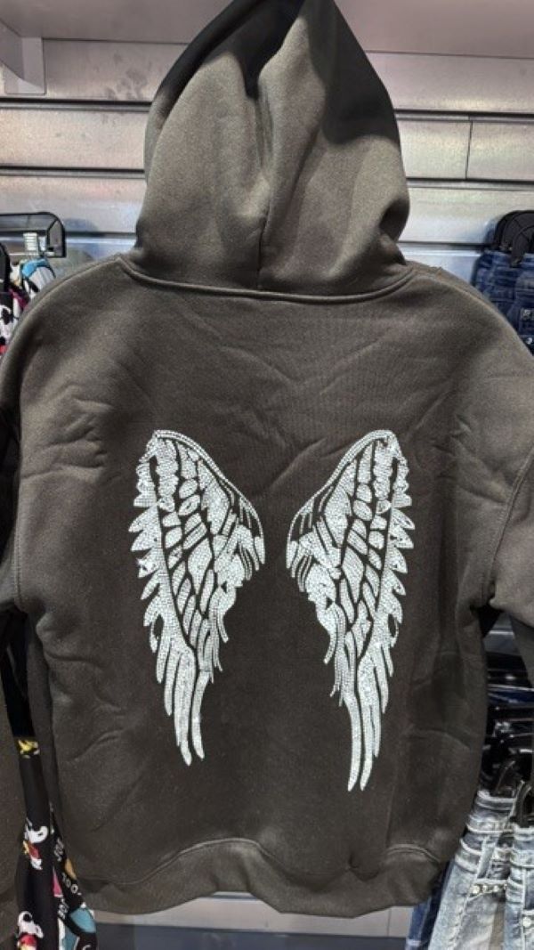 Hoodie - WITH WINGS - Black - hotRAGS.com