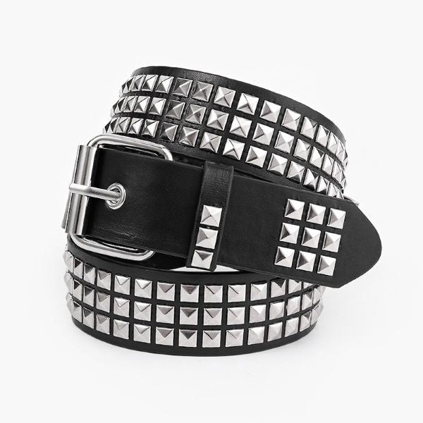 BELT - CYBER Y2K SQUARE RIVETS - Black