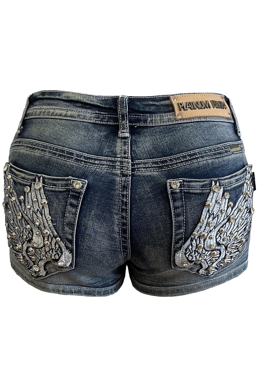 JR SHORTS - DENIM ANGEL WINGS - hotRAGS.com